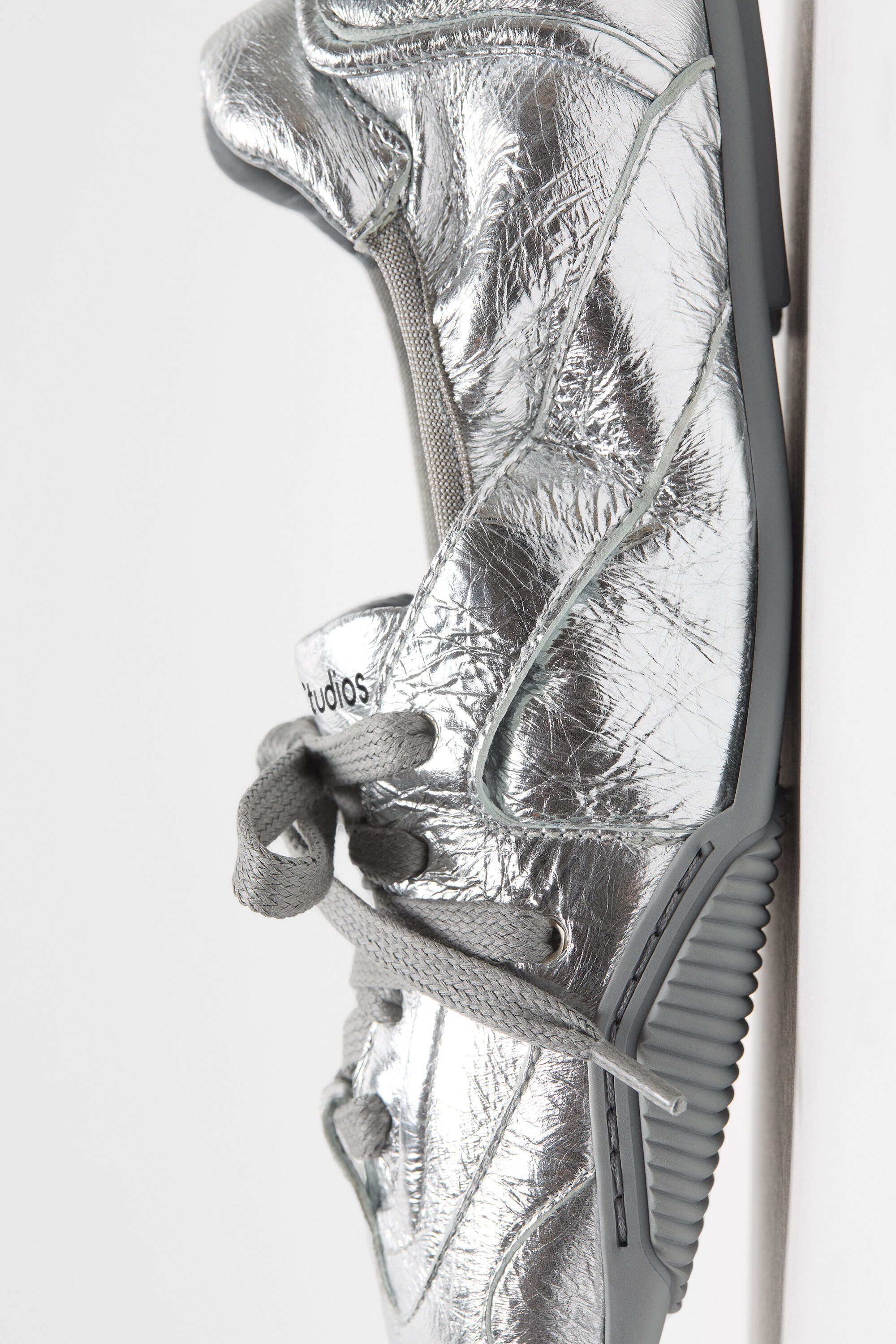 Lace-up leather shoes - Silver/grey - 4