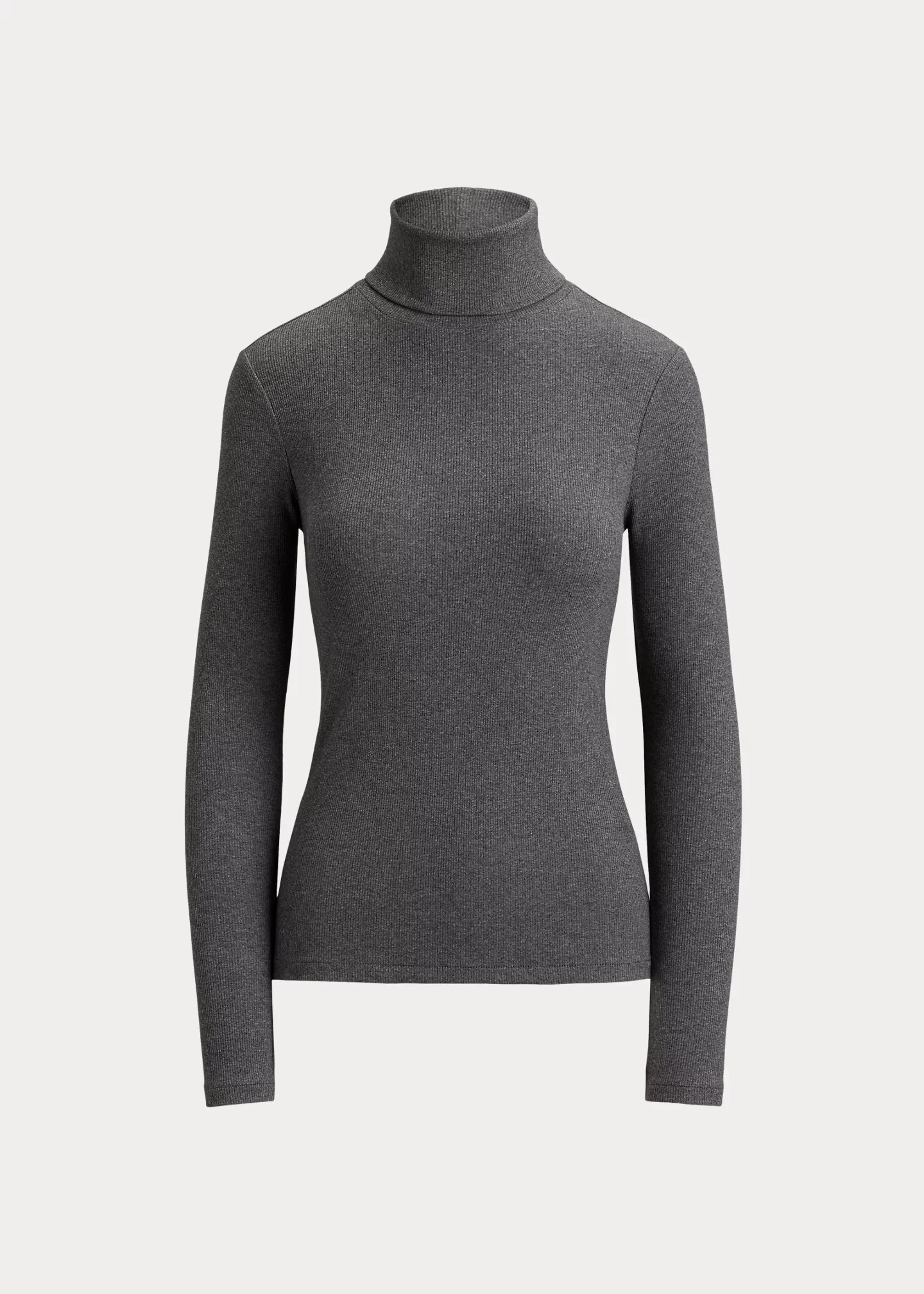 Stretch-Cotton Ribbed Turtleneck - 1