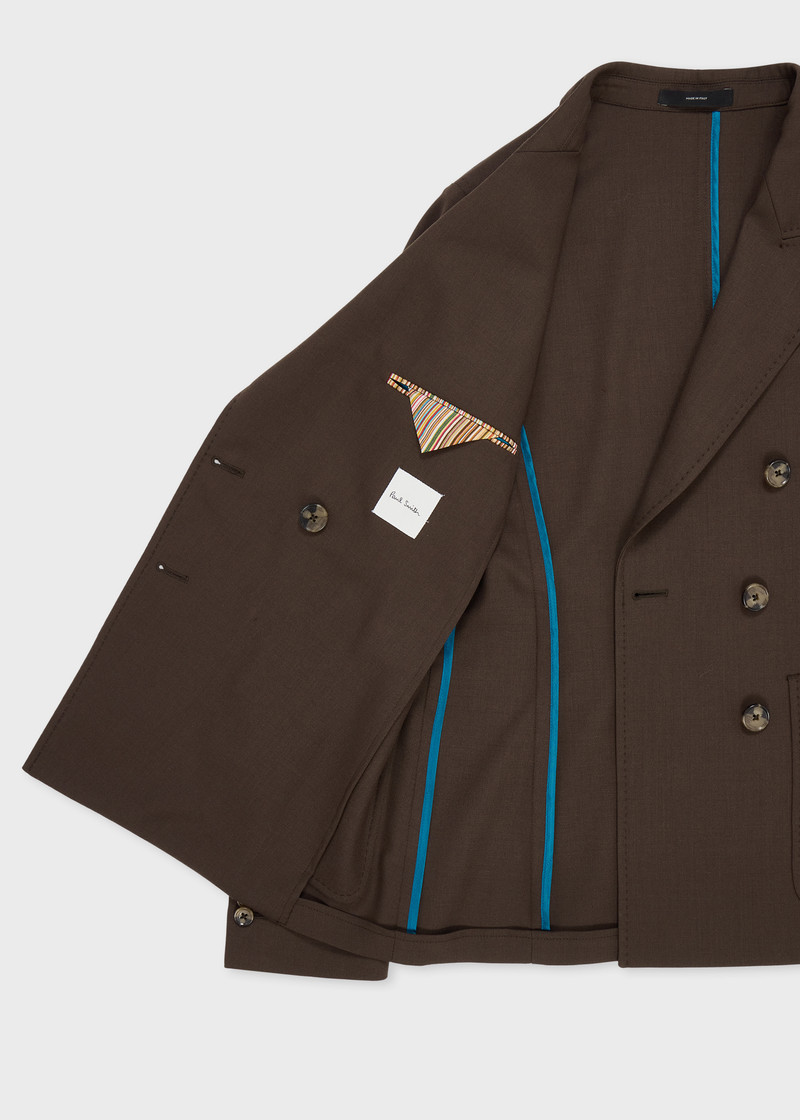 Women's A Suit To Travel In - Brown Unlined Double-Breasted Wool Suit 4