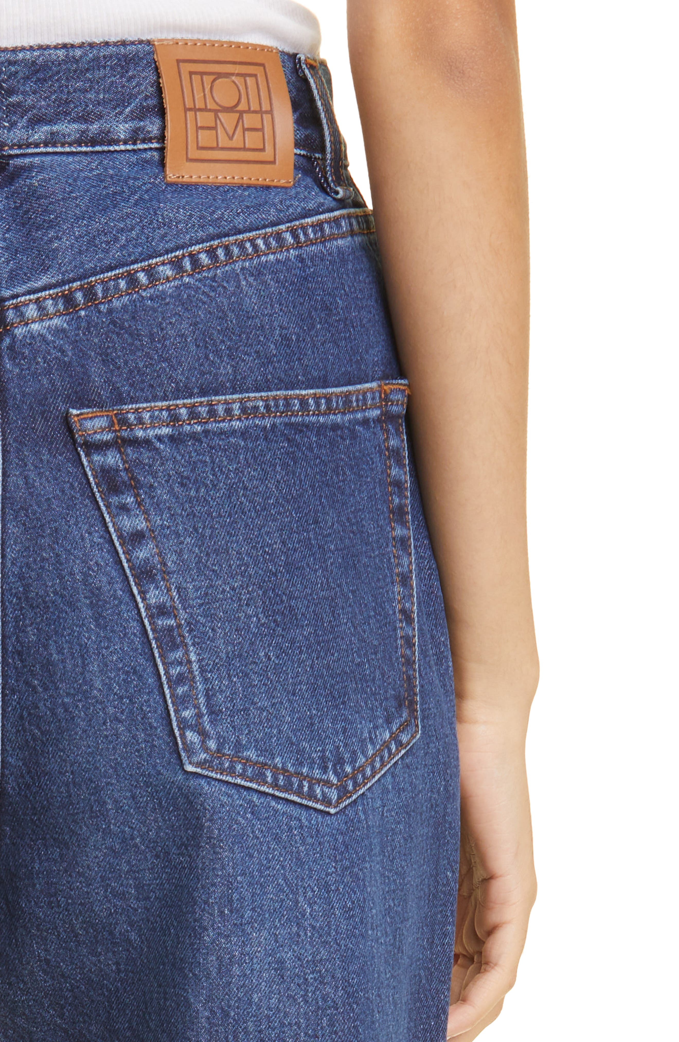 TOTEME High Waist Tapered Jeans in Dark Blue at Nordstrom - 4