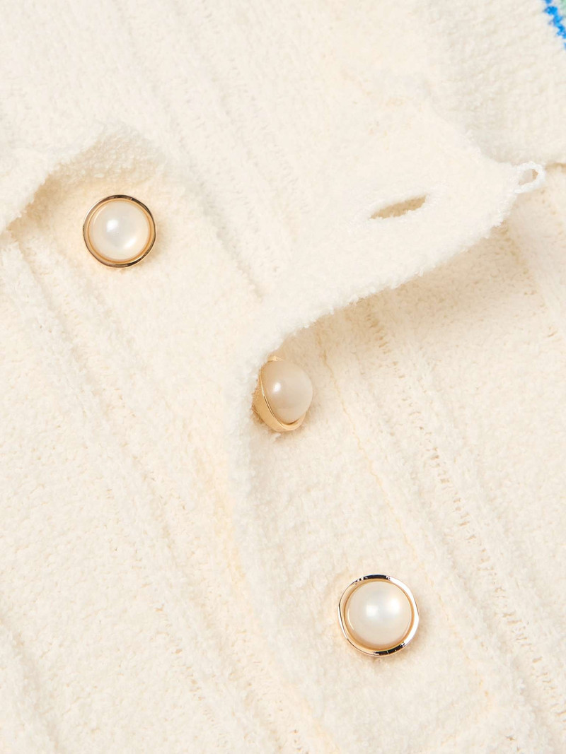 Logo-Embellished Ribbed Cotton-Blend Bouclé Polo Shirt 4