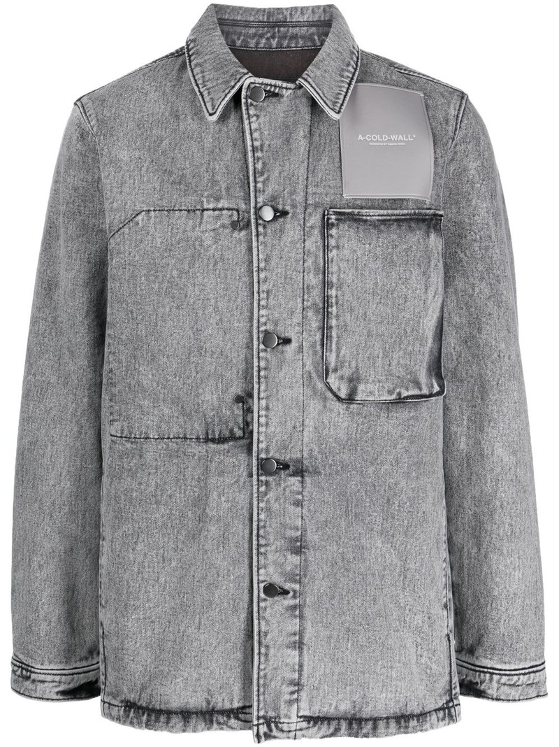 logo-print denim jacket 1