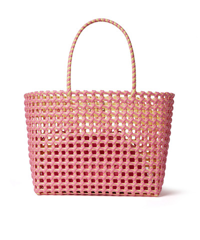 MSGM Large woven tote bag with logo outlook
