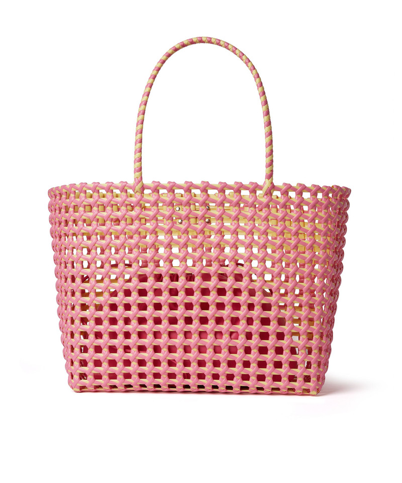 MSGM Large woven tote bag with logo outlook