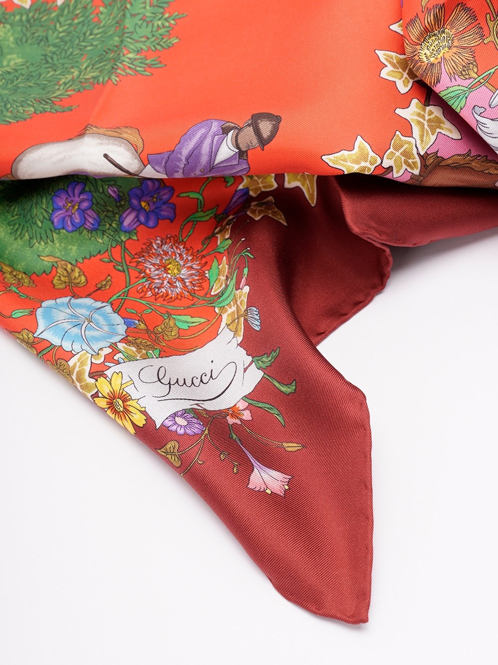 Allover Floral Print Silk Carré - 2