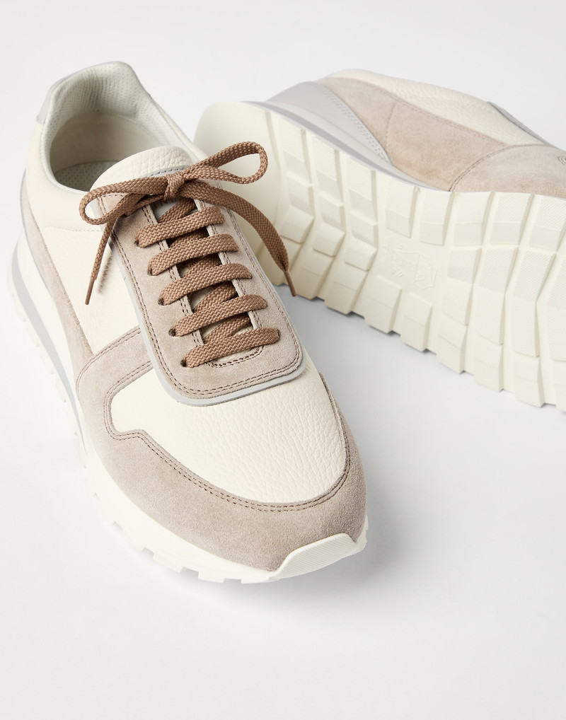 Washed suede and calfskin runners 3