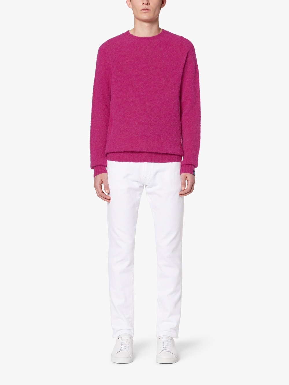HUTCHINS PINK WOOL CREW NECK SWEATER - 2