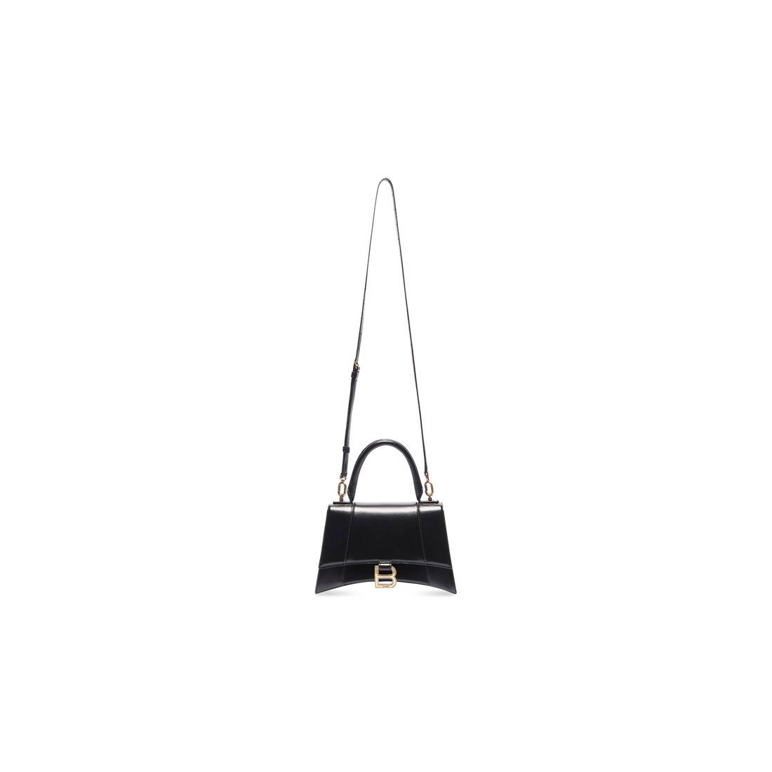 Women's Hourglass Small Handbag Box in Black - 5
