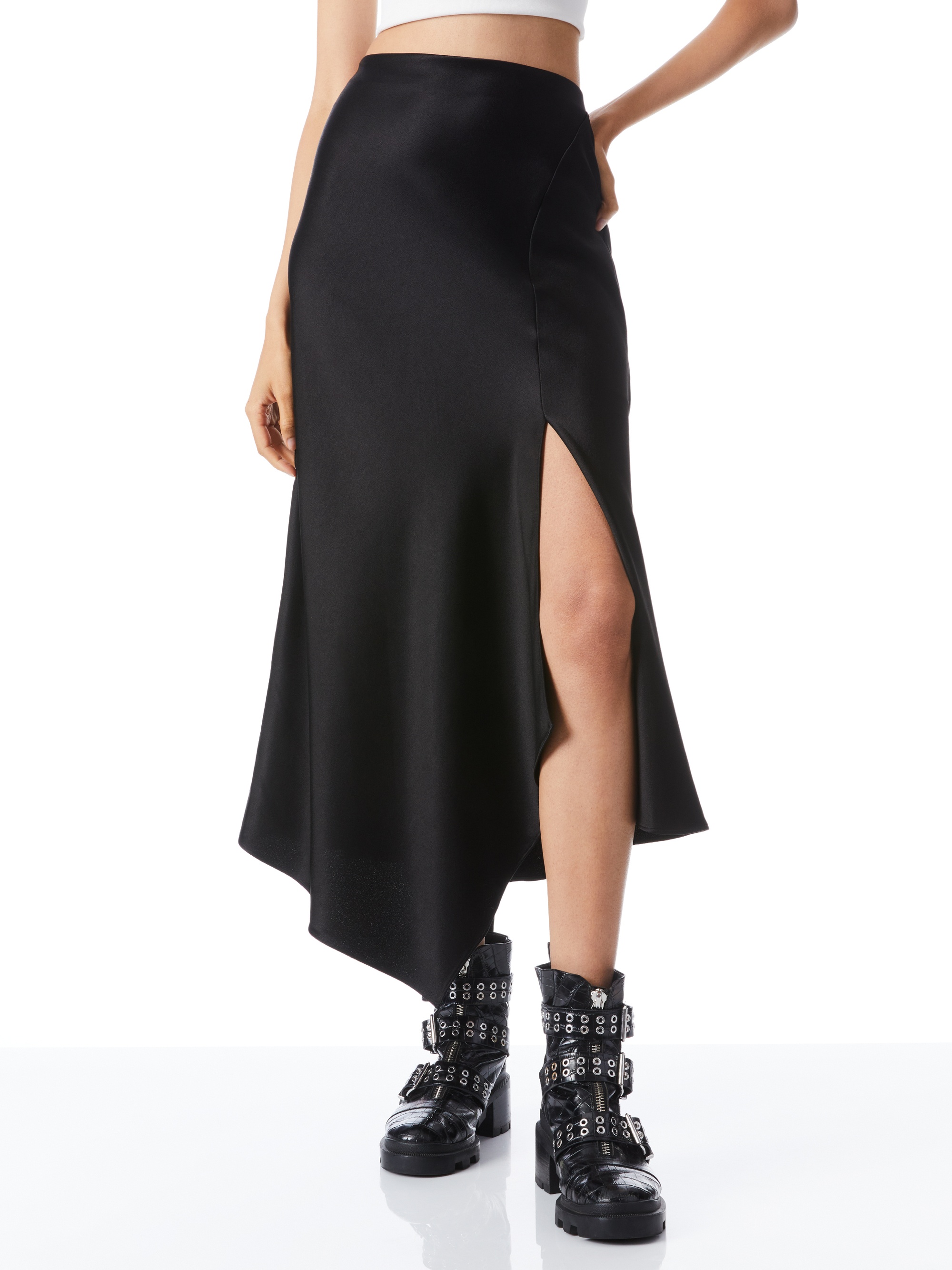 HARMONY DRAPEY ASYMMETRICAL MIDI SKIRT - 2