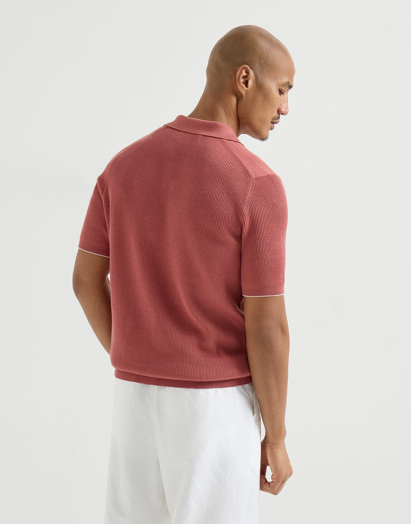 Cotton English rib knit polo 3