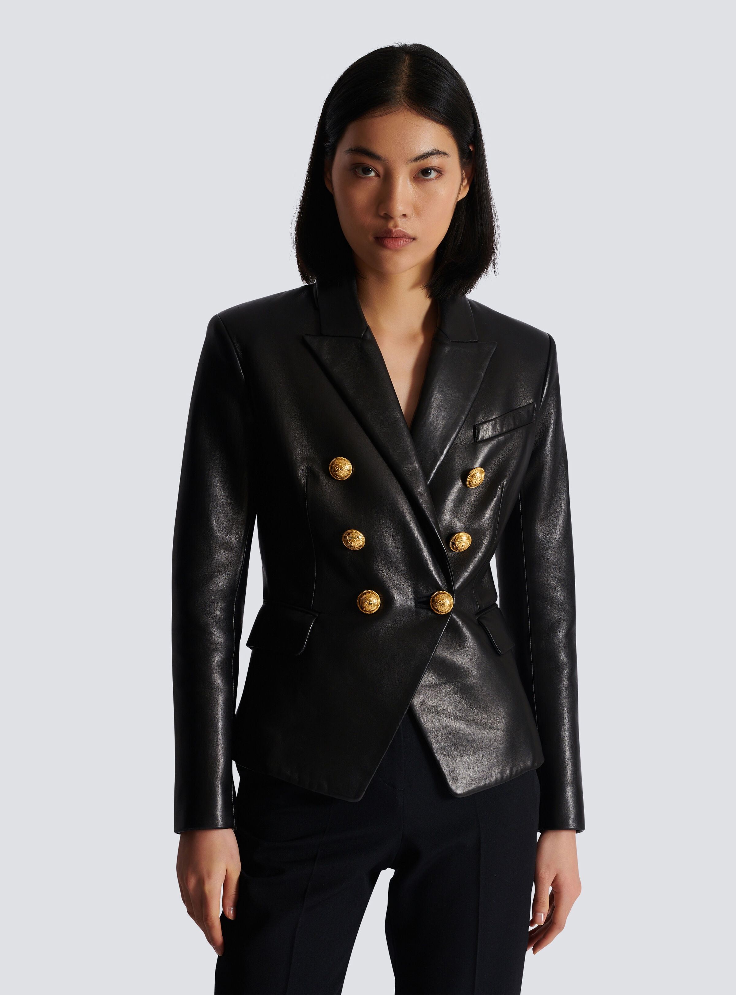 Classic 6-button leather jacket - 7