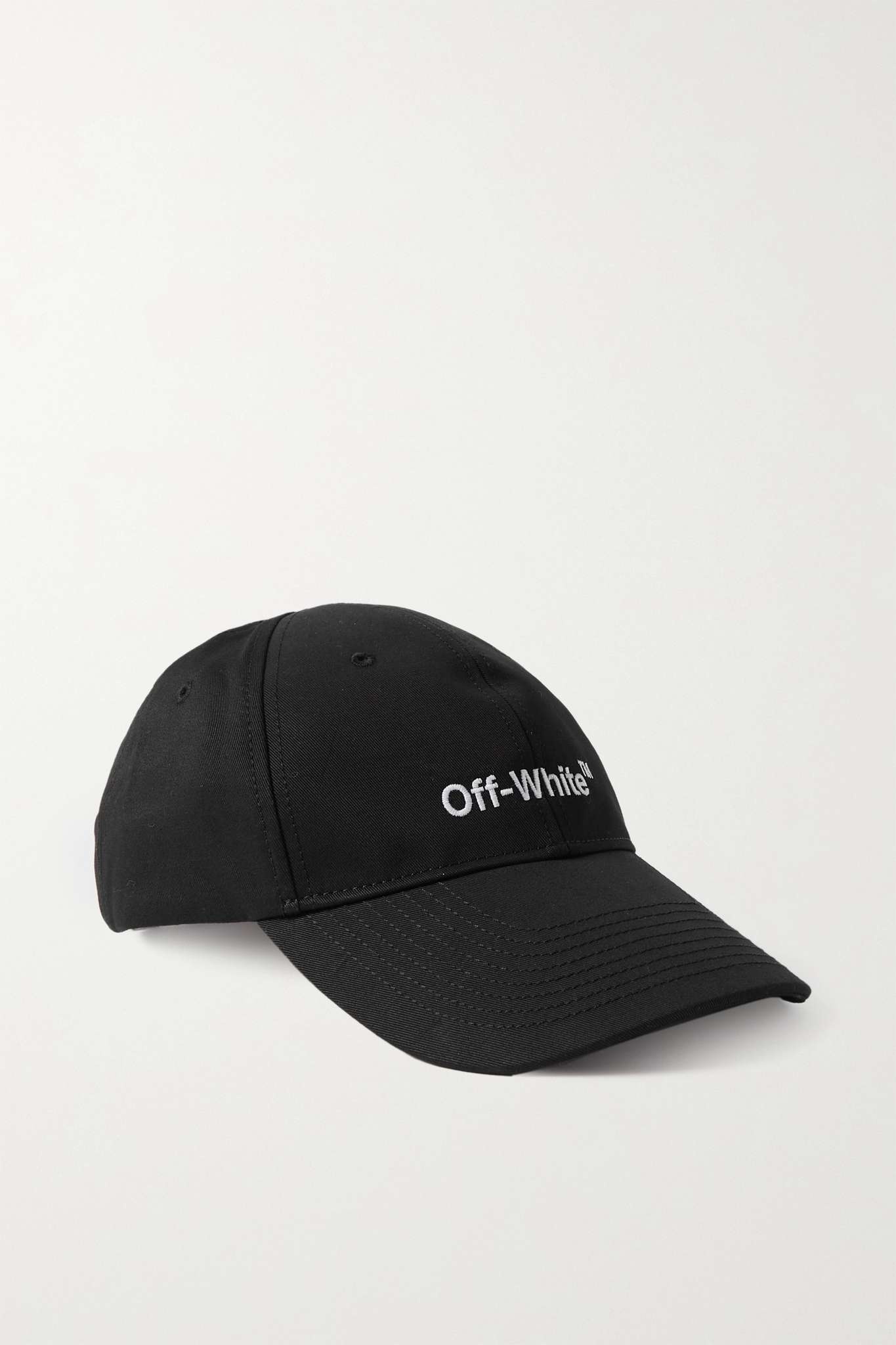 Helvetica embroidered cotton-twill baseball cap - 1