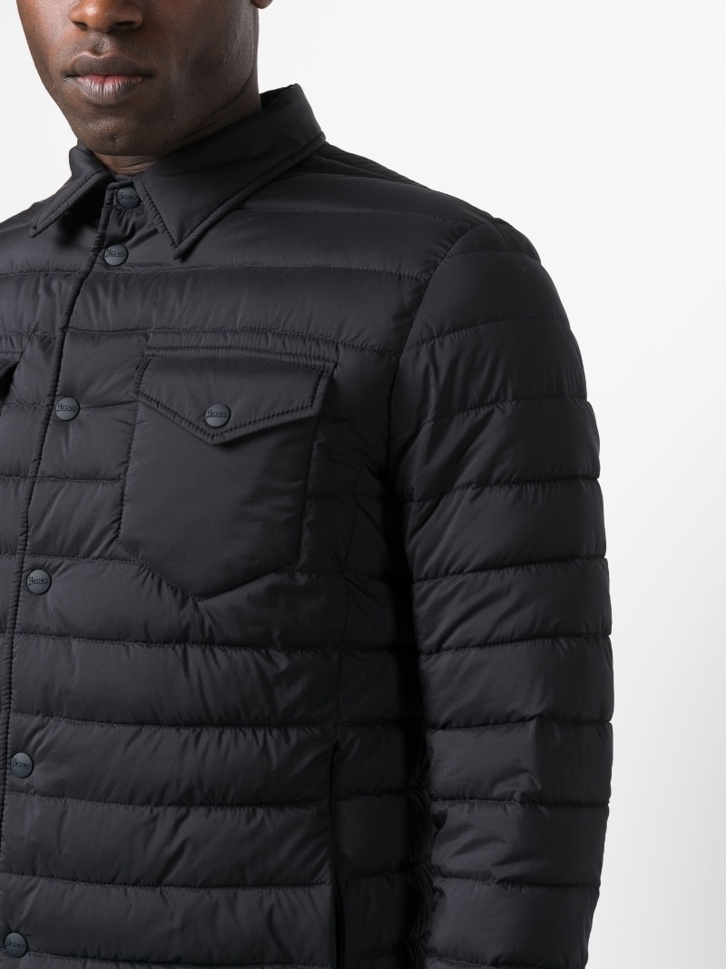 two-pocket buttoned quilted jacket - 6