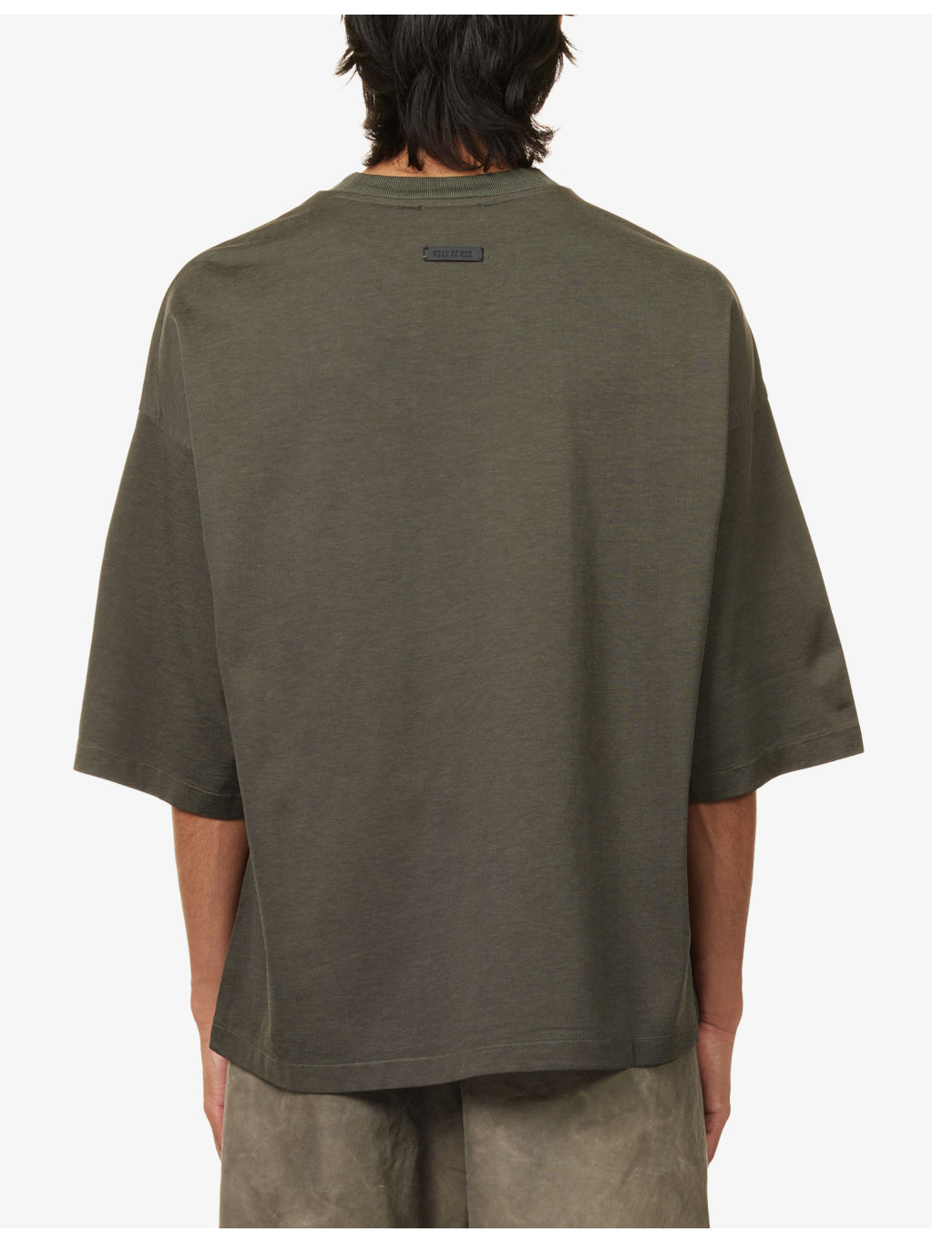 Crewneck Relaxed-Fit Cotton Blend T-Shirt - 4