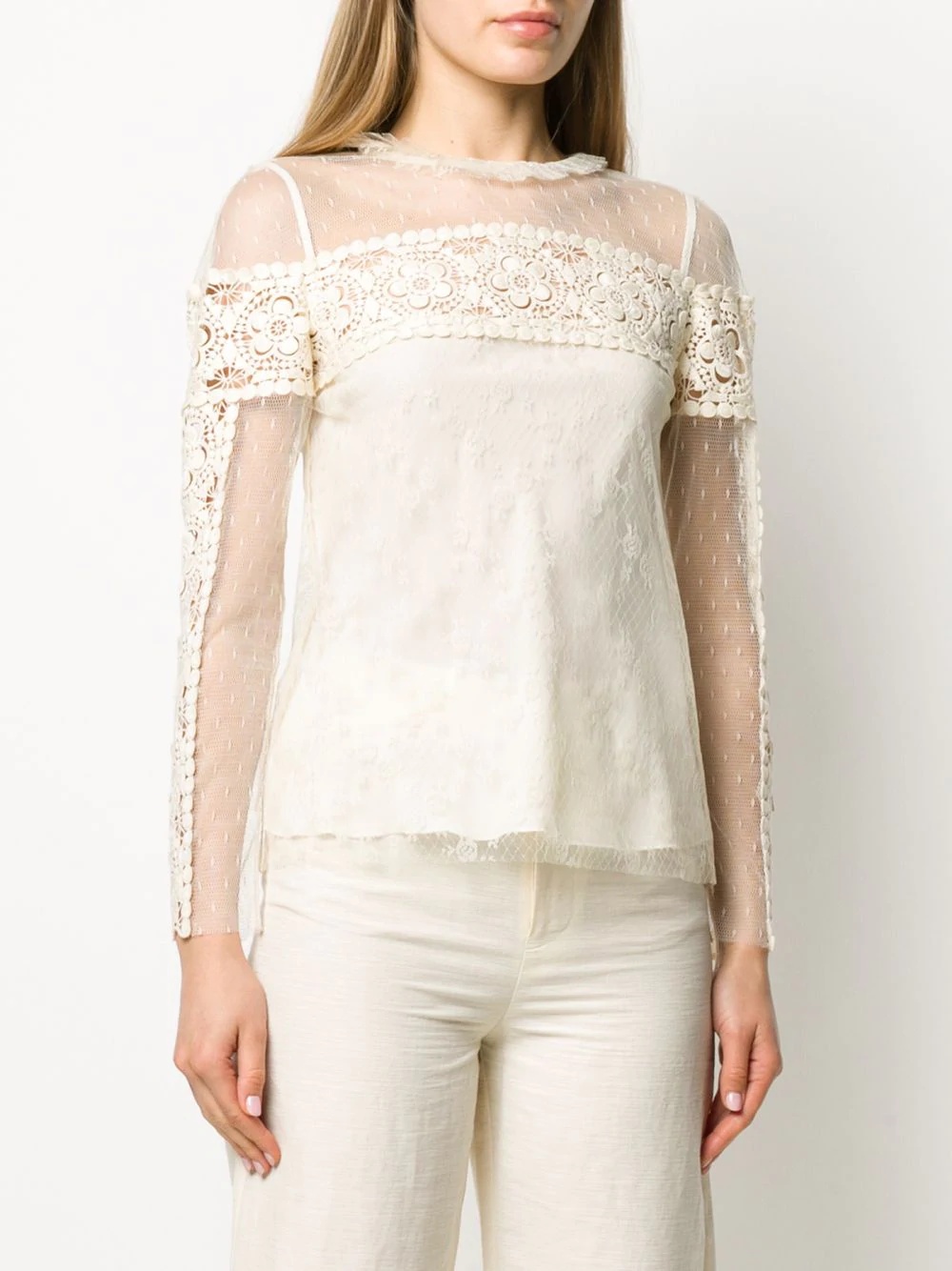 point d'esprit tulle blouse - 3