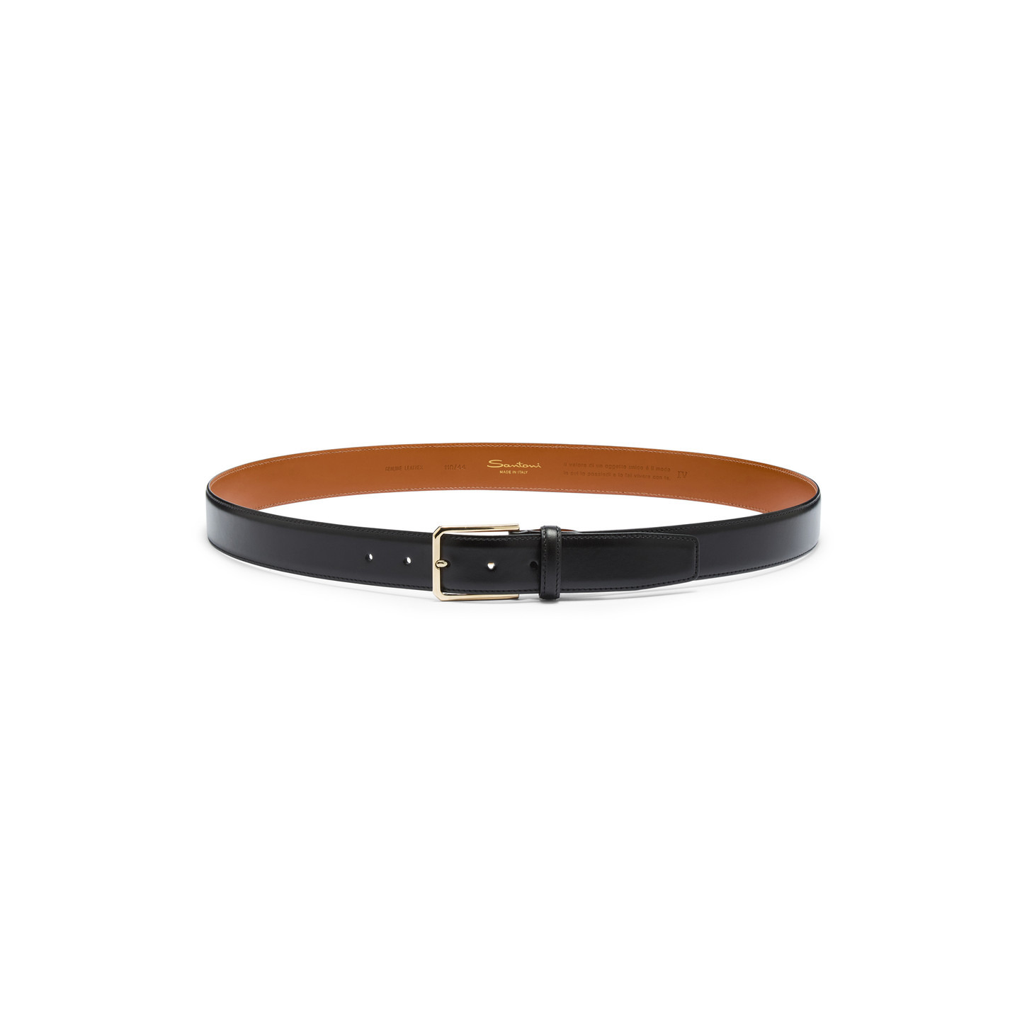 Grey leather adjustable belt - 3