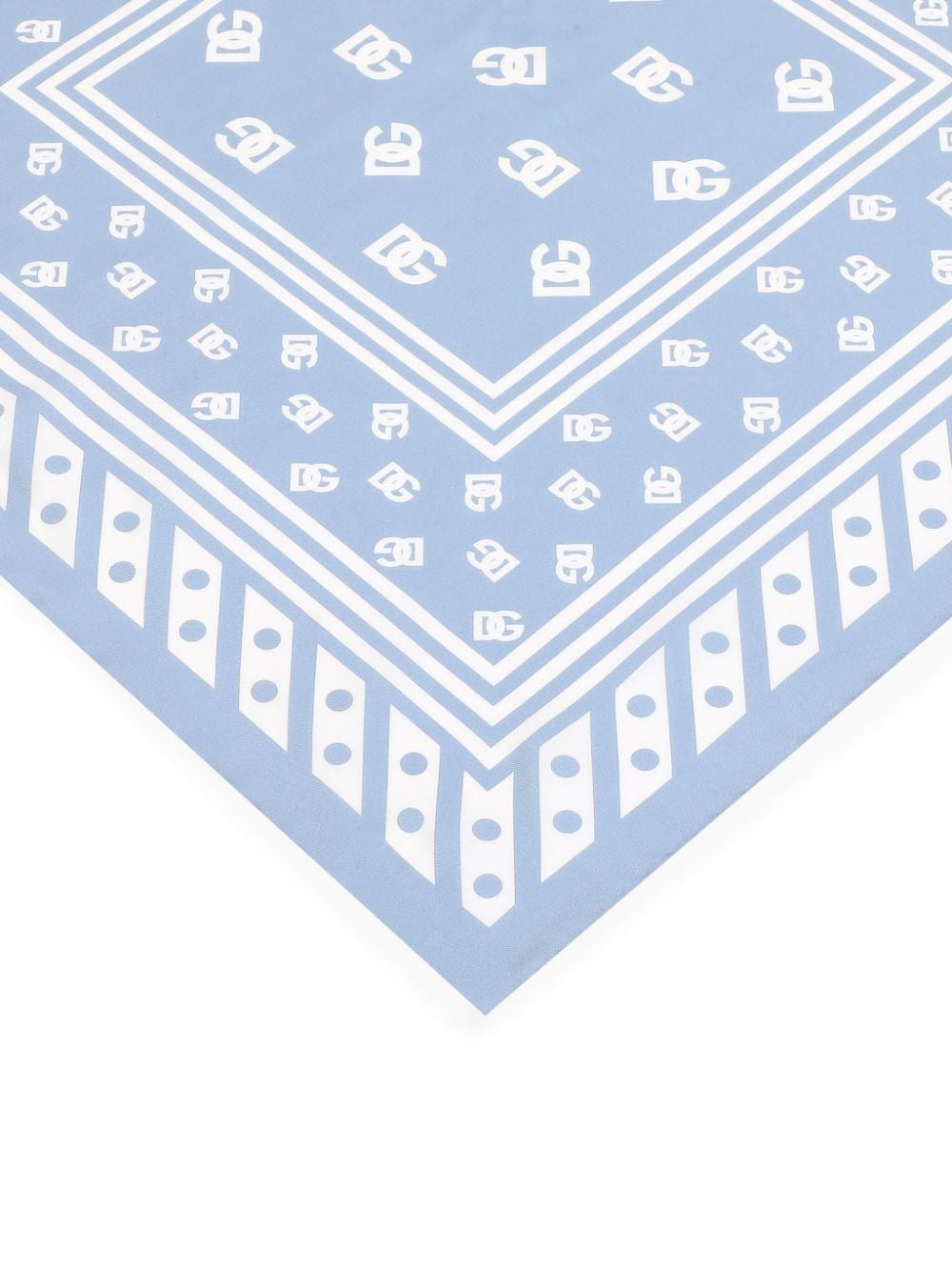 logo-print silk scarf - 2