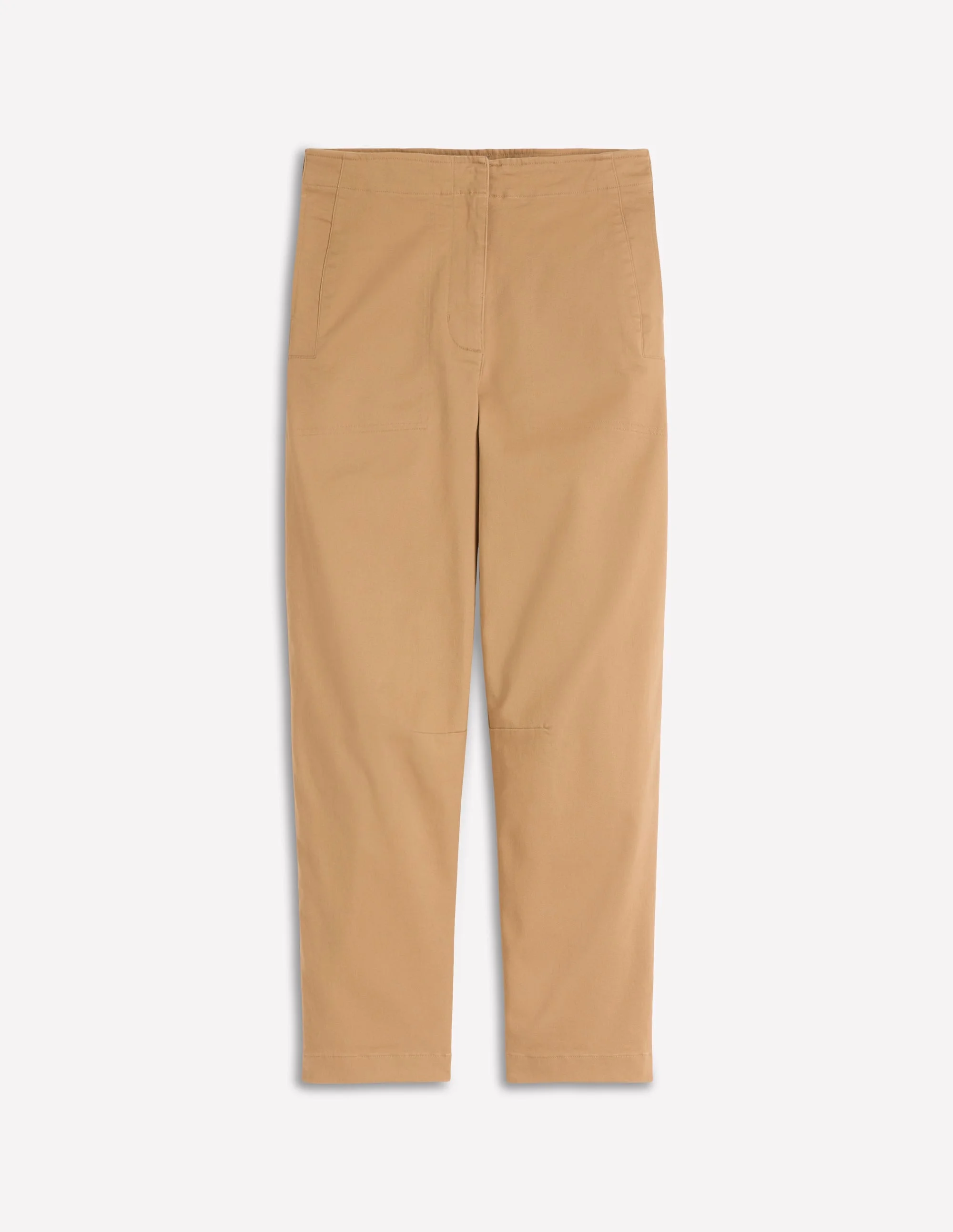 Barrel Leg Chino Pants-Cappuccino - 1