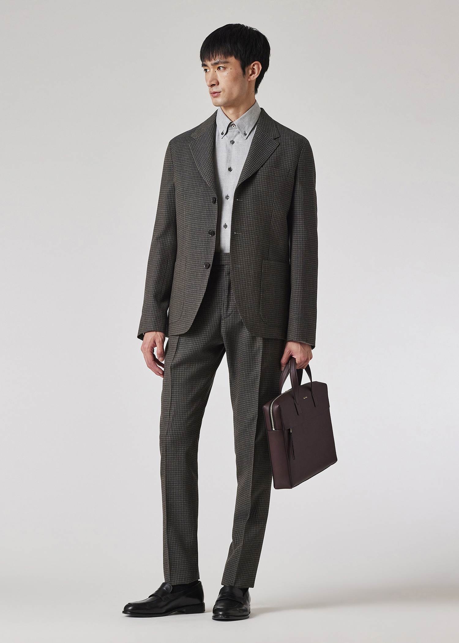Green Gingham Check Tapered-Fit Pleated Stretch-Wool Trousers - 4