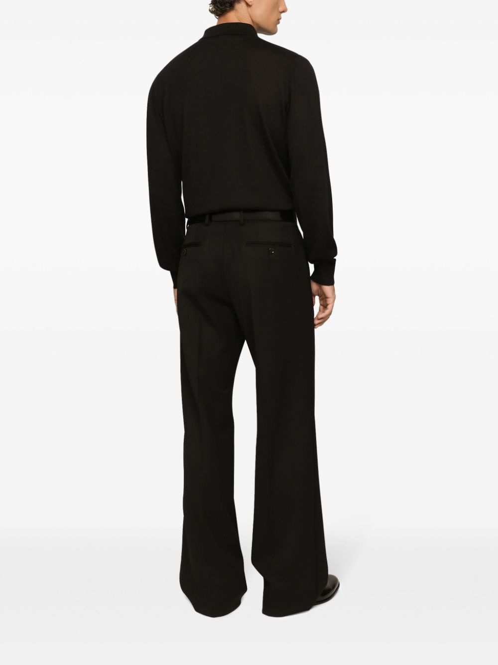 logo-embroidered cashmere polo shirt - 4
