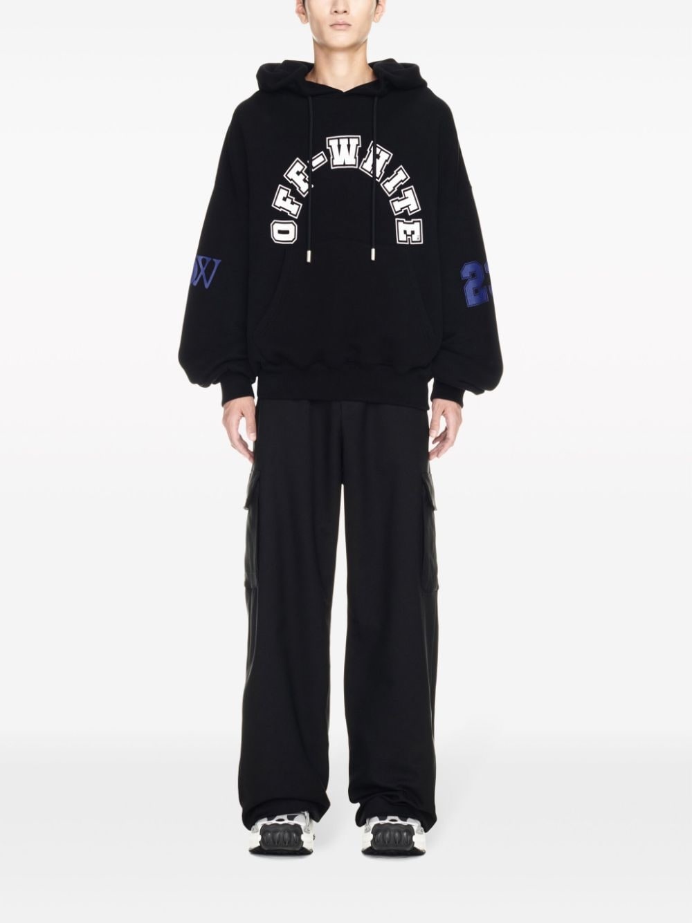 Football-print cotton hoodie - 2