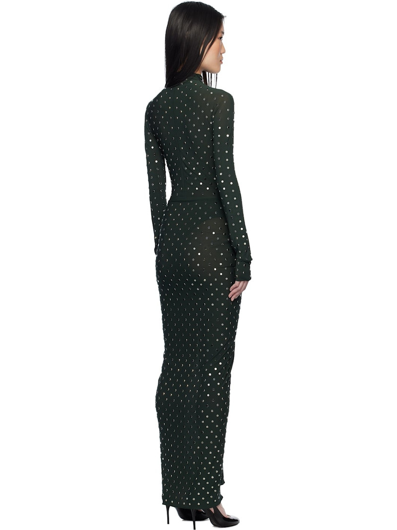 Green Draped Maxi Dress 3