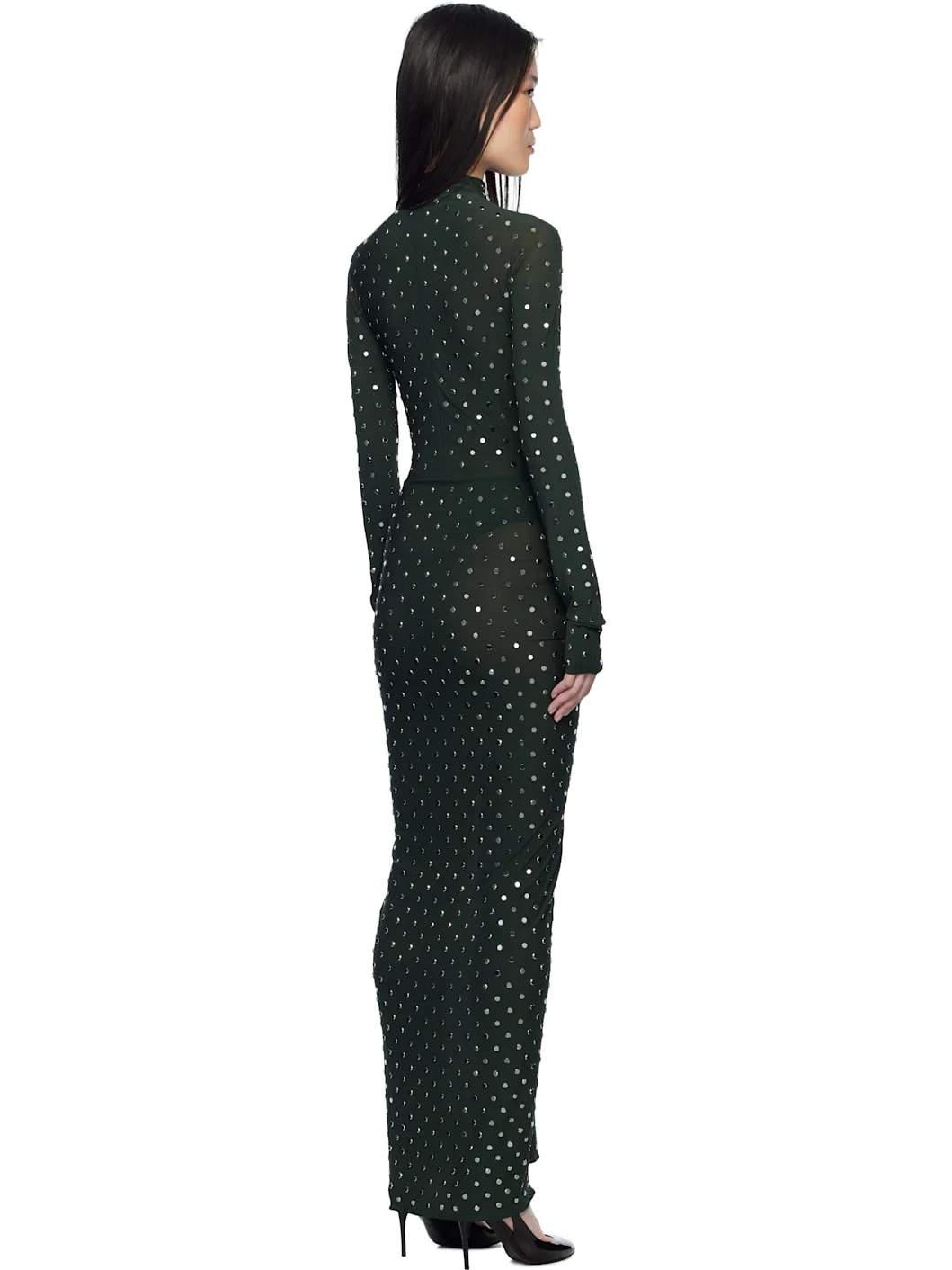 Alaa Green Draped Maxi Dress - AA9R25PCEX53X063A | REVERSIBLE