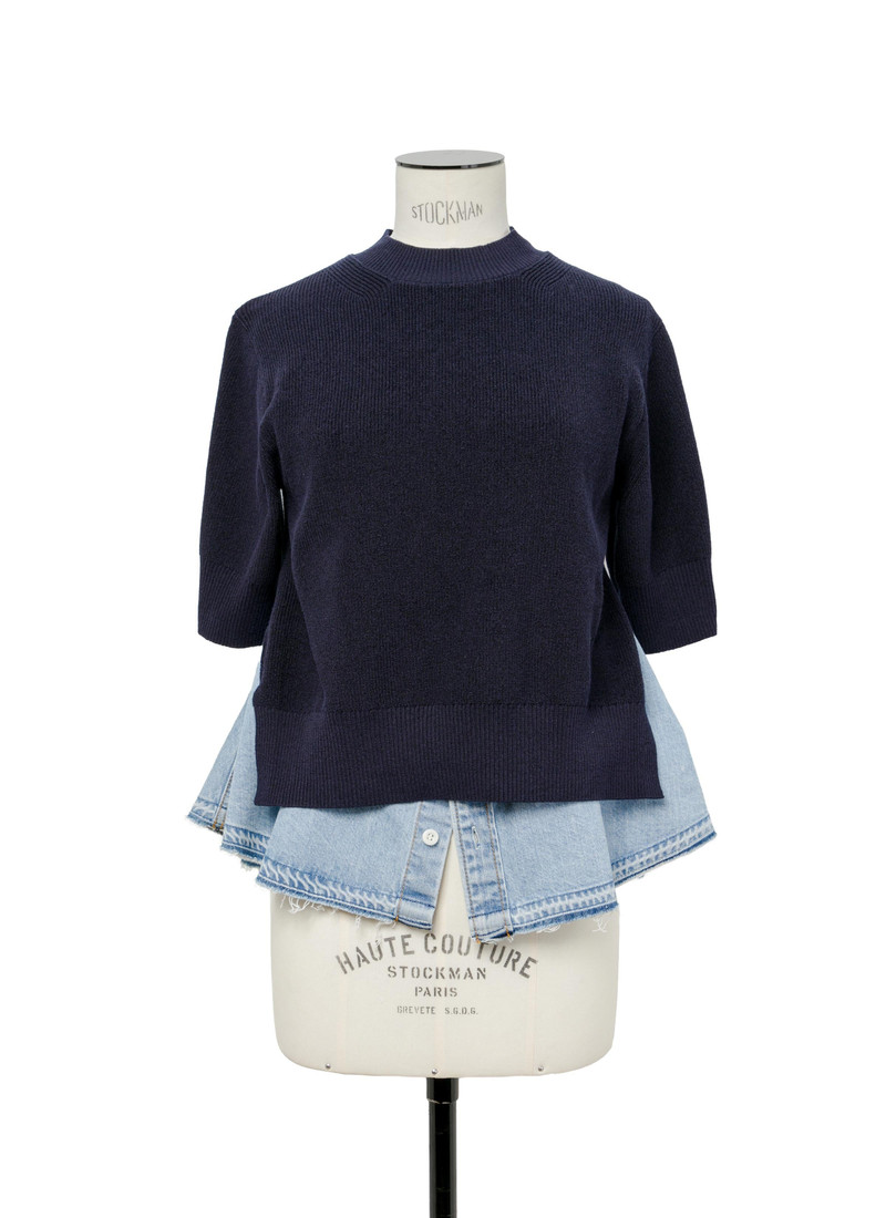 Denim x Knit Pullover 1