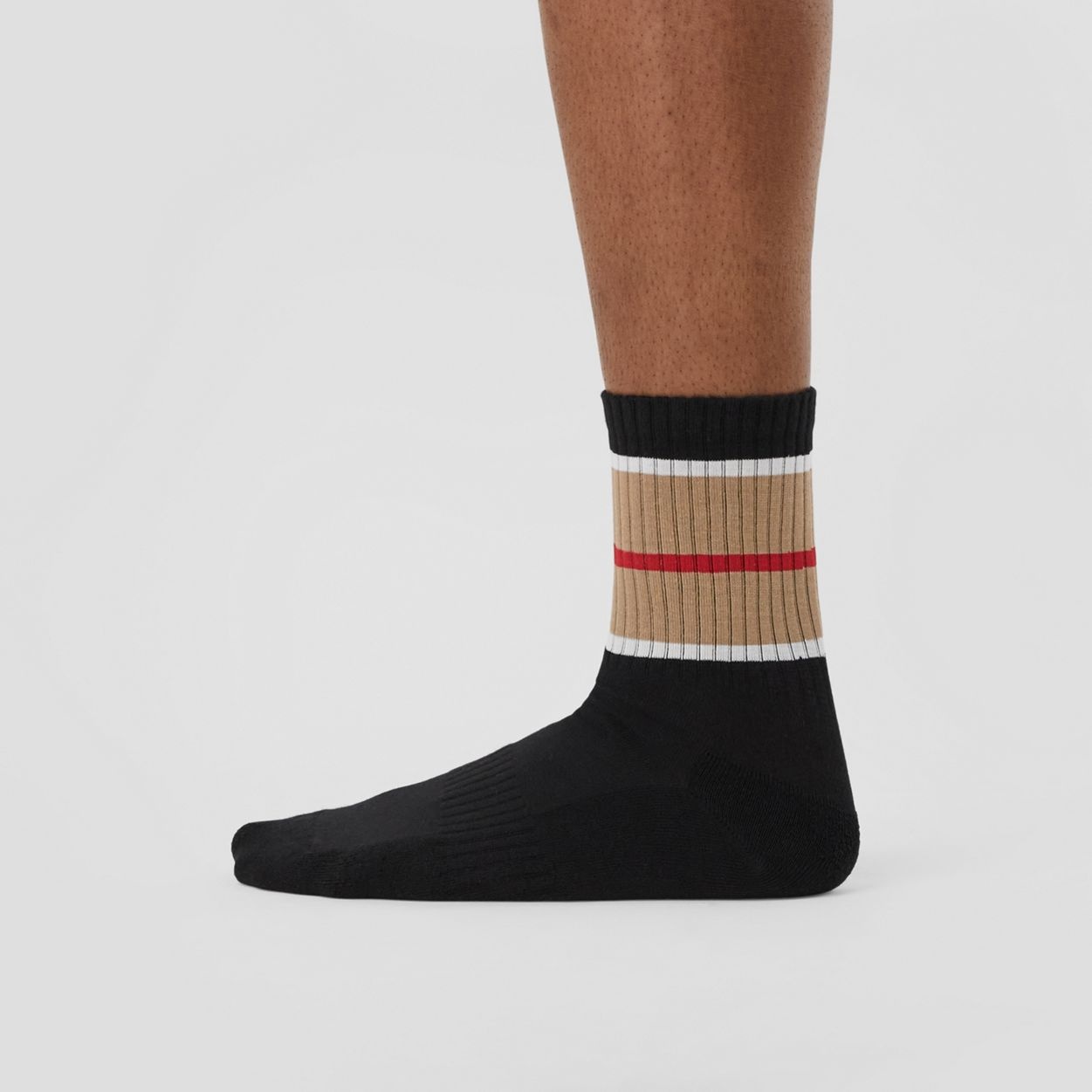Stripe Detail Stretch Cotton Blend Socks - 4