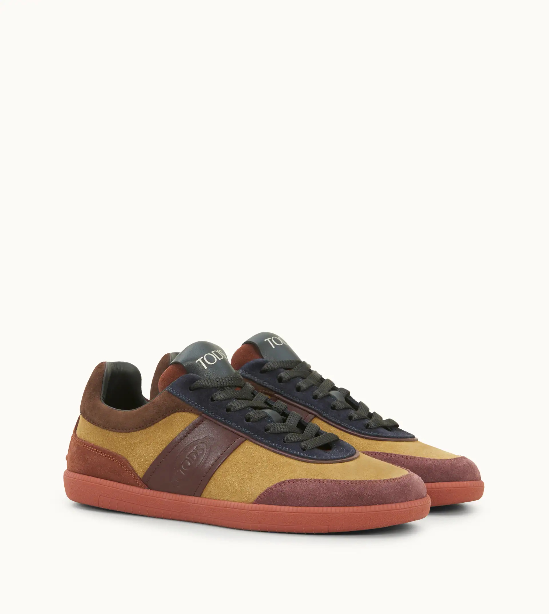 TOD'S TABS SNEAKERS IN SUEDE - BROWN, YELLOW, ORANGE - 4