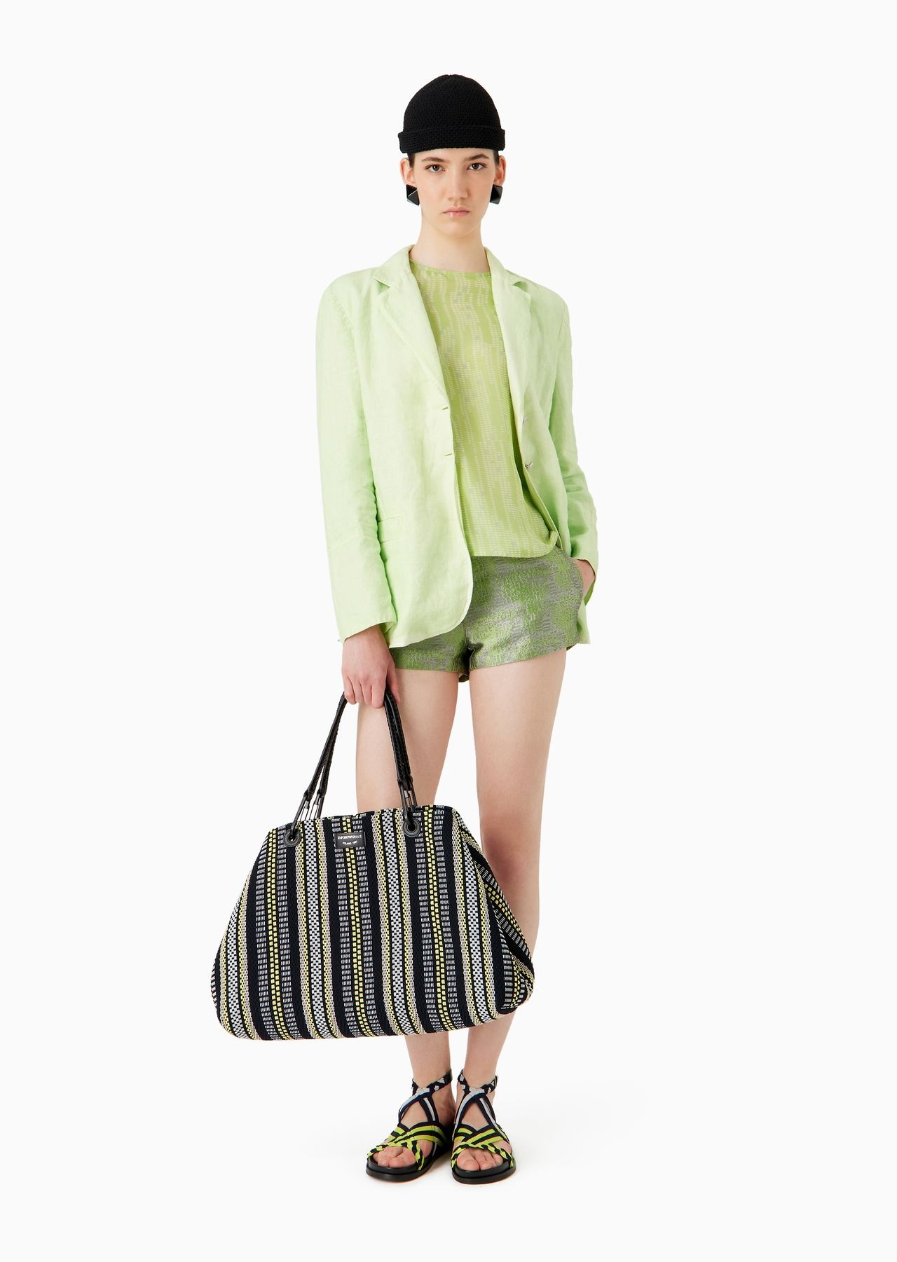 Jacquard shorts with embossed geometric pattern - 4