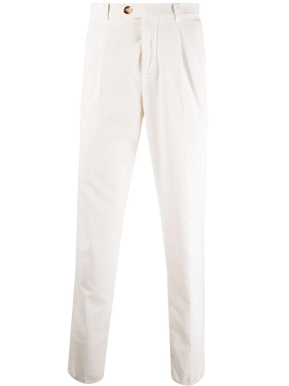 pleat-detail cotton trousers - 1