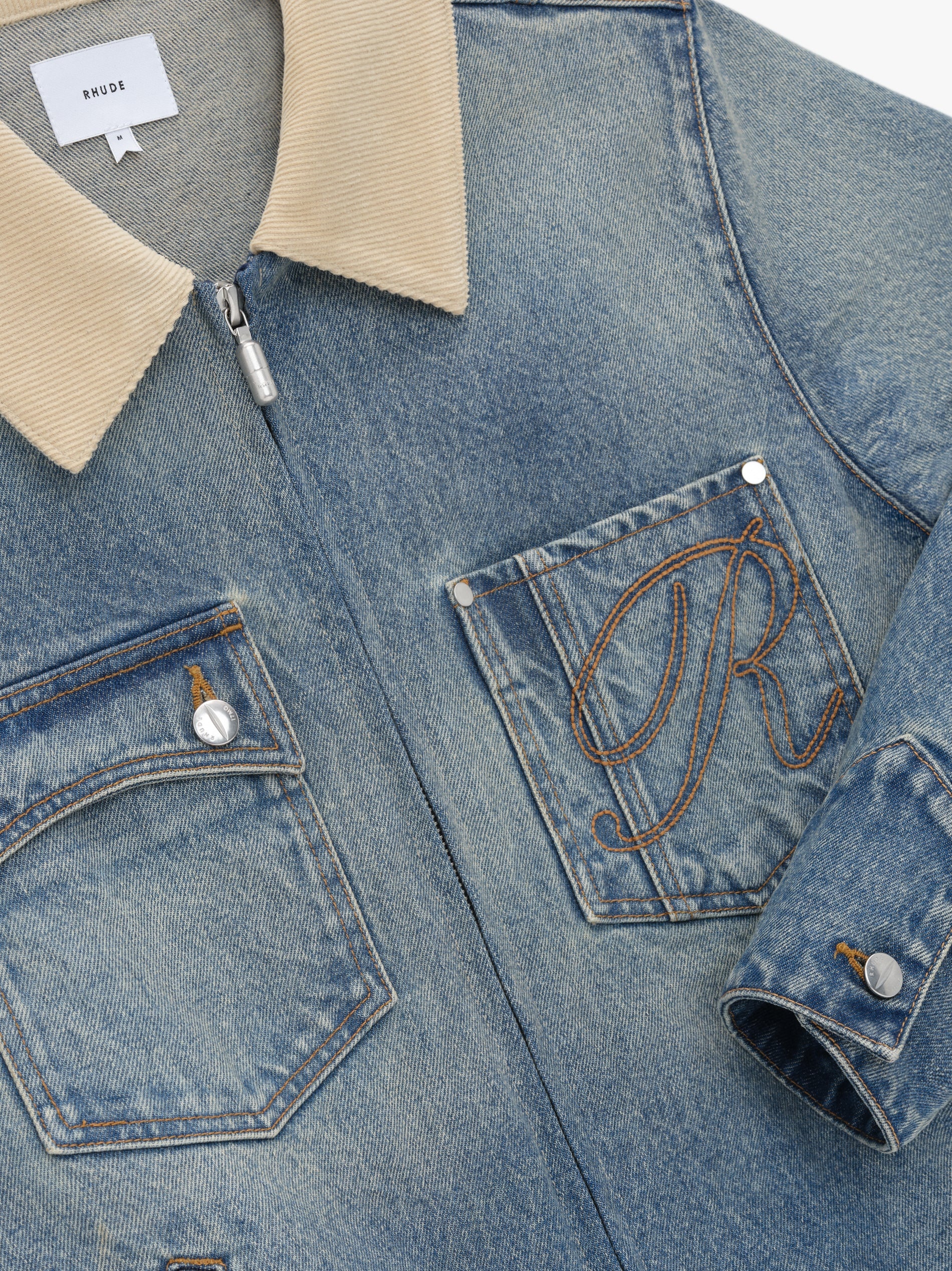 WESTERN ZIP UP DENIM JACKET - 5