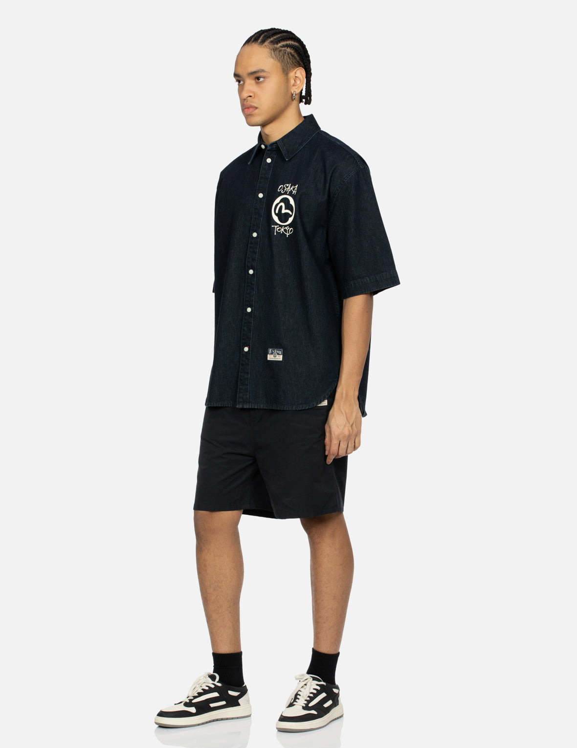 PLAYFUL GODHEAD PRINT OVERSIZED WOVEN SHORTS - 4