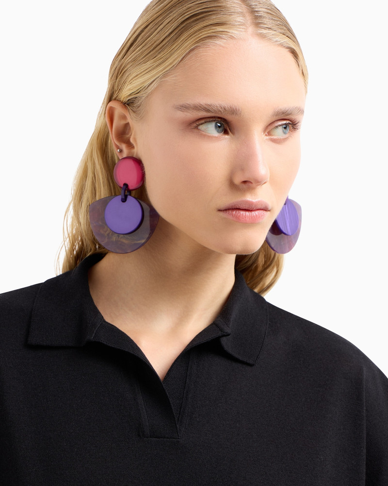 Polo-shirt collar jumper in a decrease stockinette stitch virgin-wool and silk blend 5