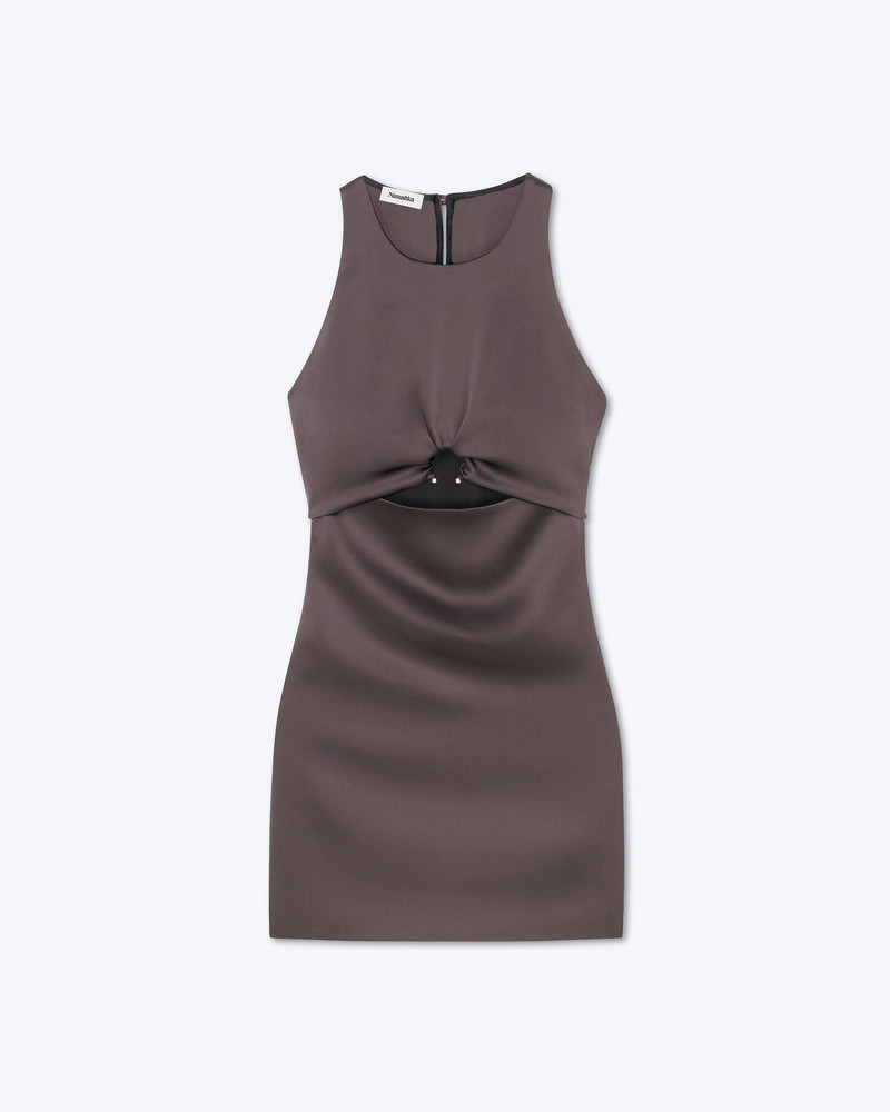 Sale Cut-Out Slip Satin Mini Dress - 1