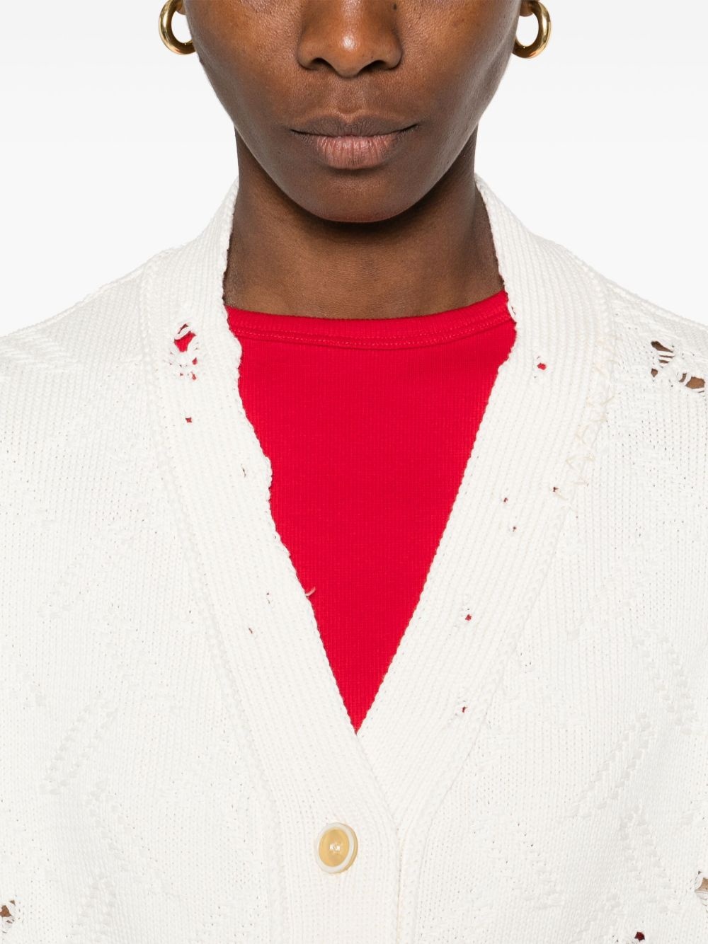 patterned-jacquard cardigan - 5