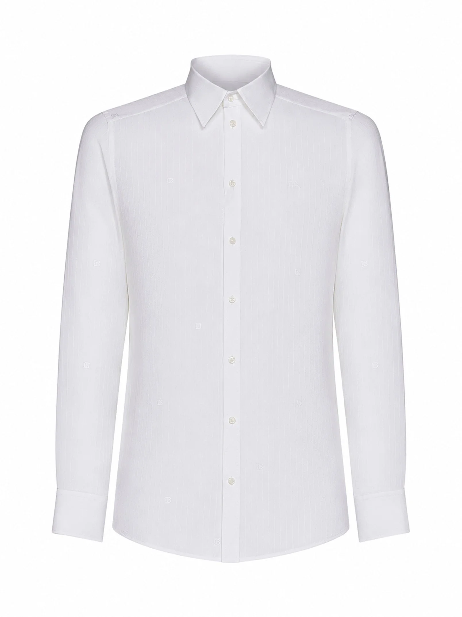 White DG Barre silk jacquard Martini shirt - 1