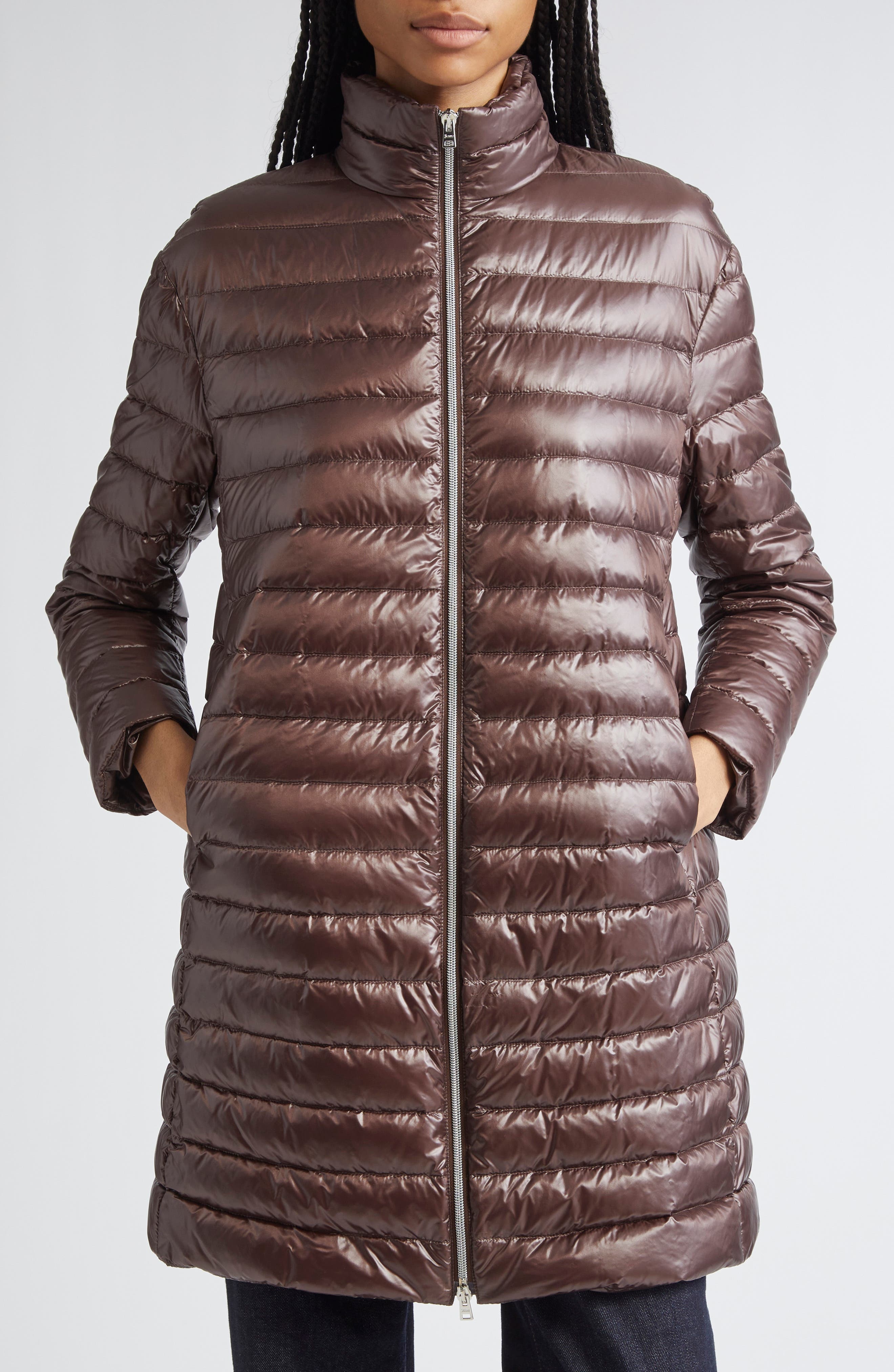 Herno Layered Mixed Media Down Jacket in Fondente at Nordstrom - 2