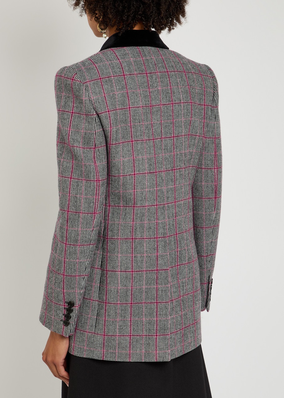 Chloe Checked Double-breasted Wool Blazer - 3