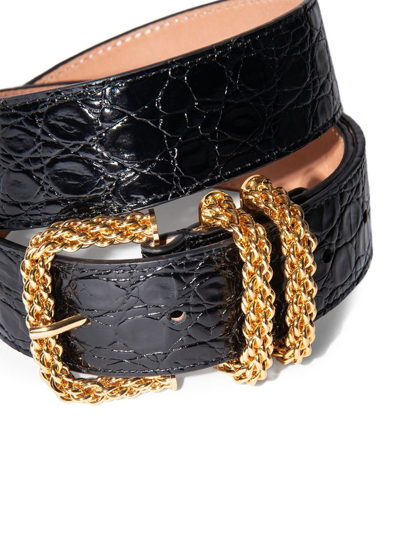 croco-embossed leather belt 5