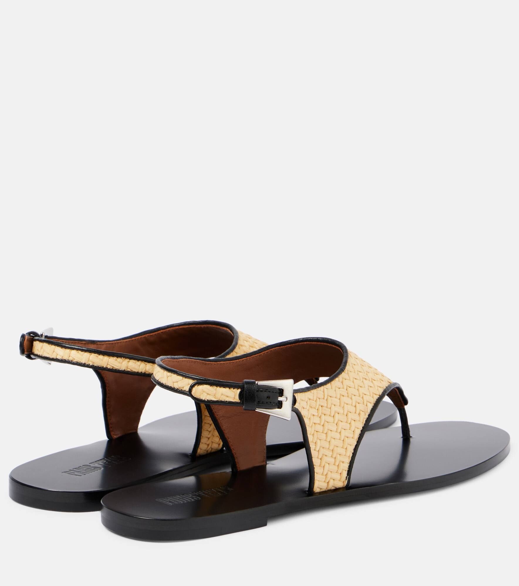 Amalfi raffia-effect thong sandals - 2