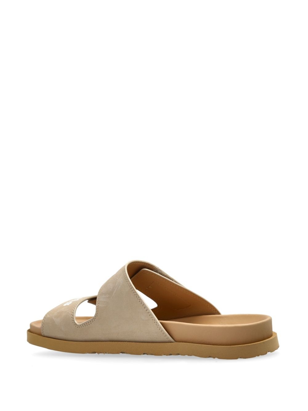 logo-print leather slides - 3