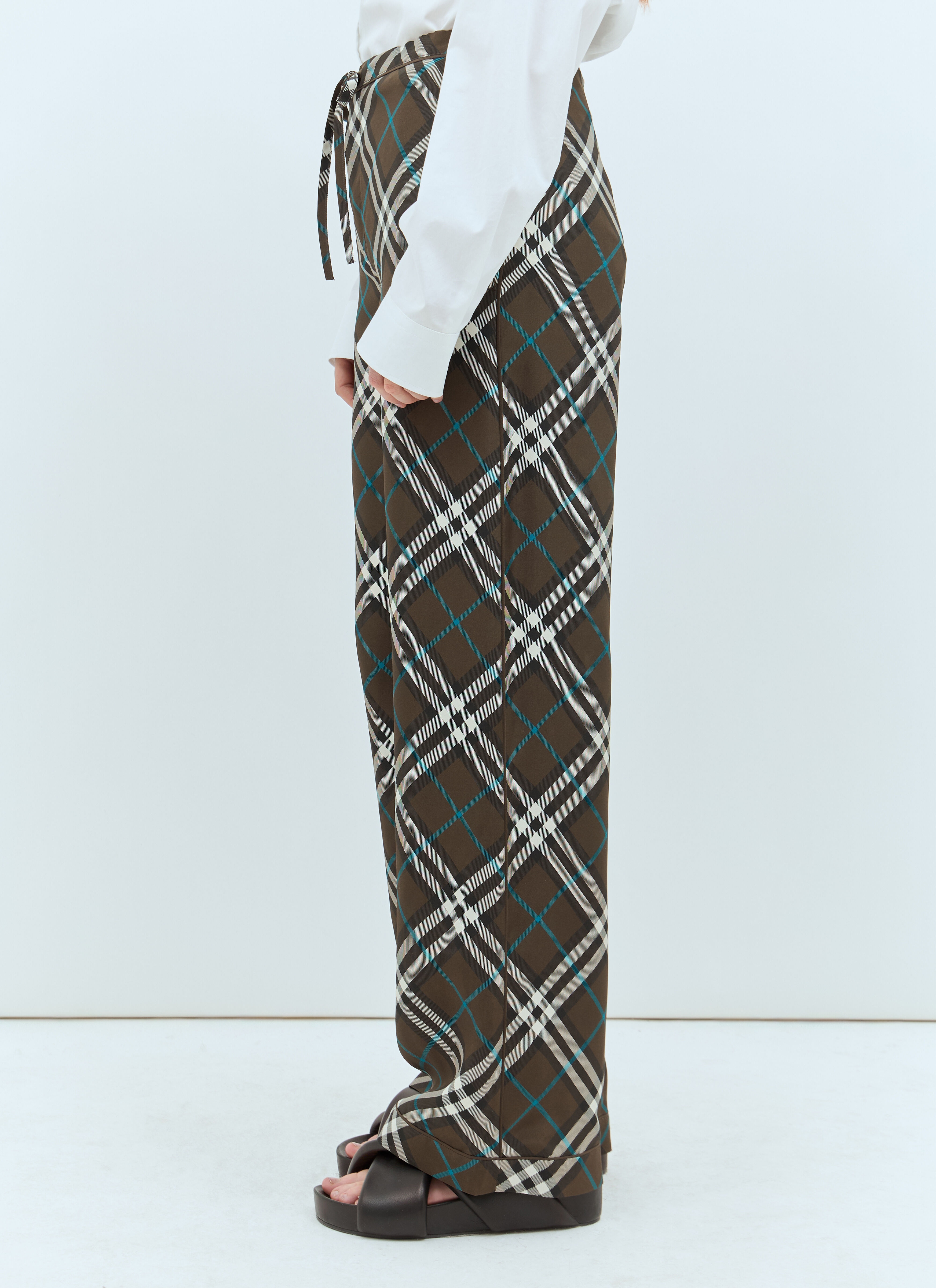 Check Silk Pants - 2