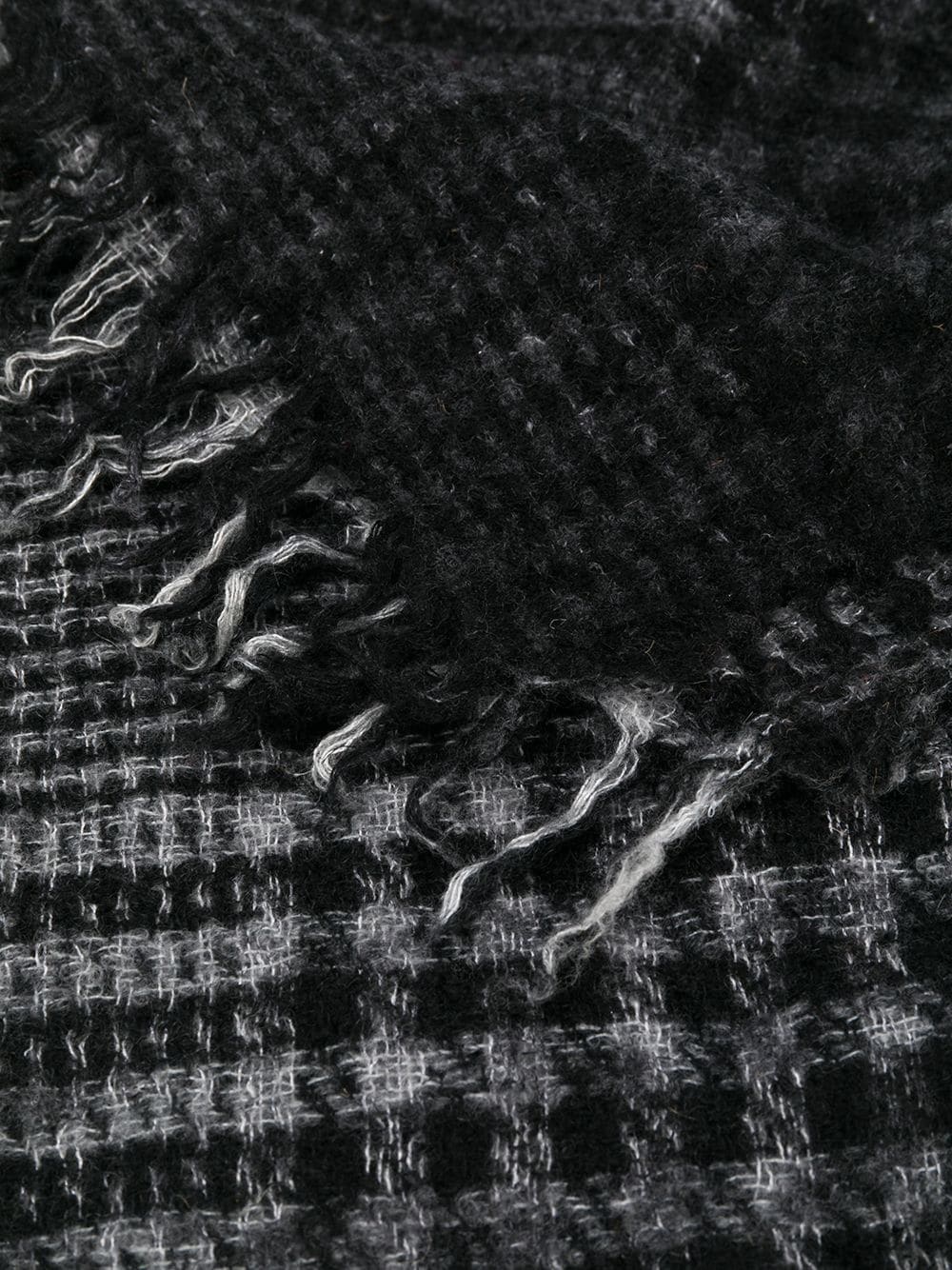 fringed check scarf - 3