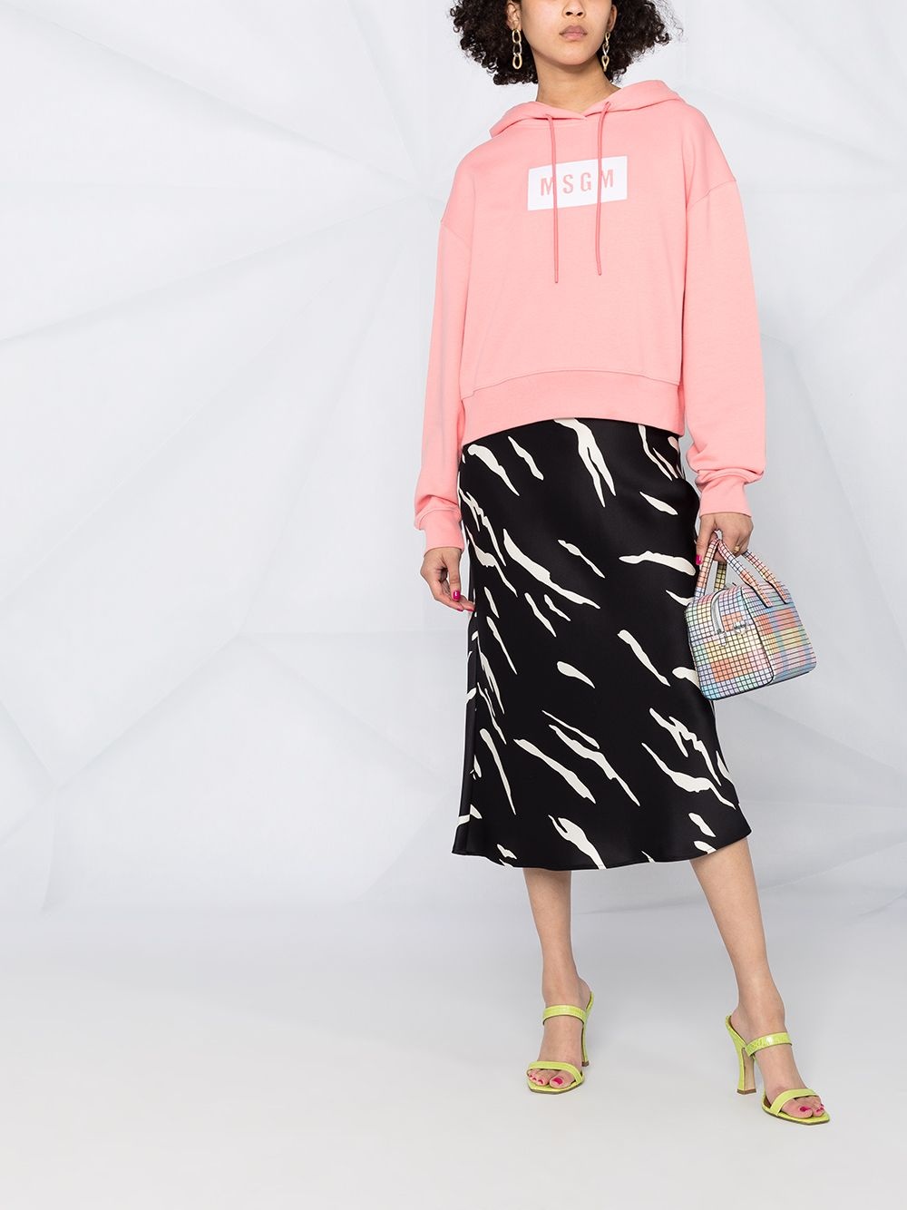logo print cotton hoodie - 2