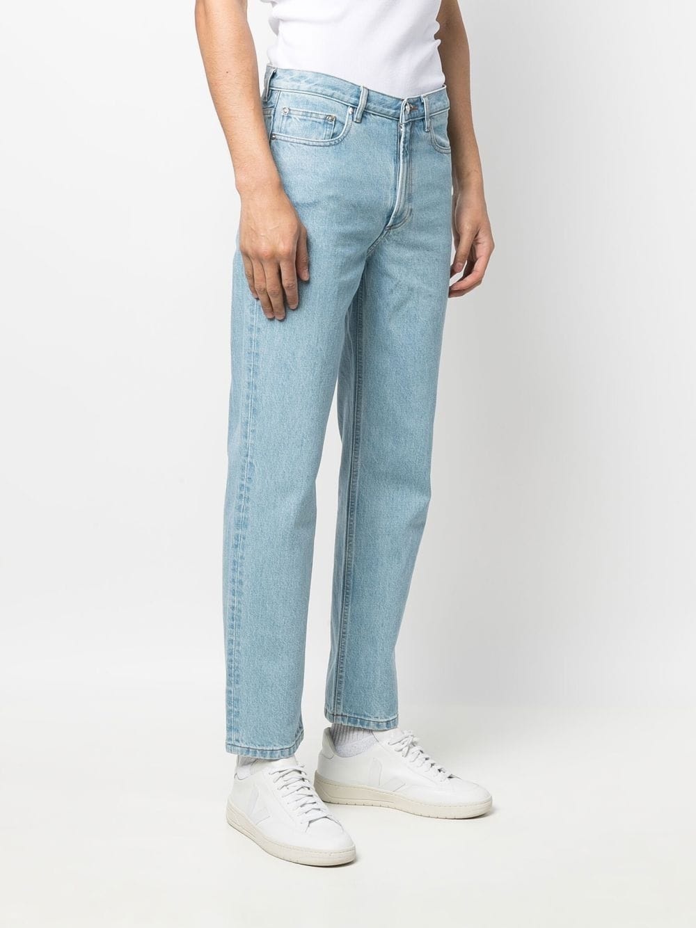 bleached straight-leg jeans - 3