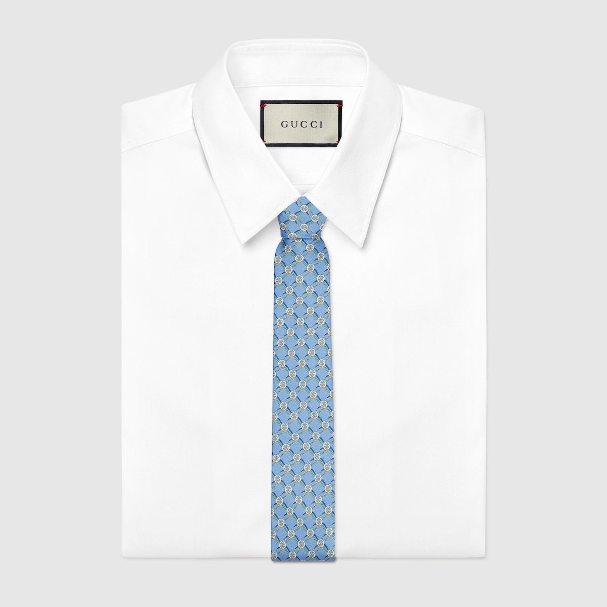 Round Interlocking G net silk tie - 2