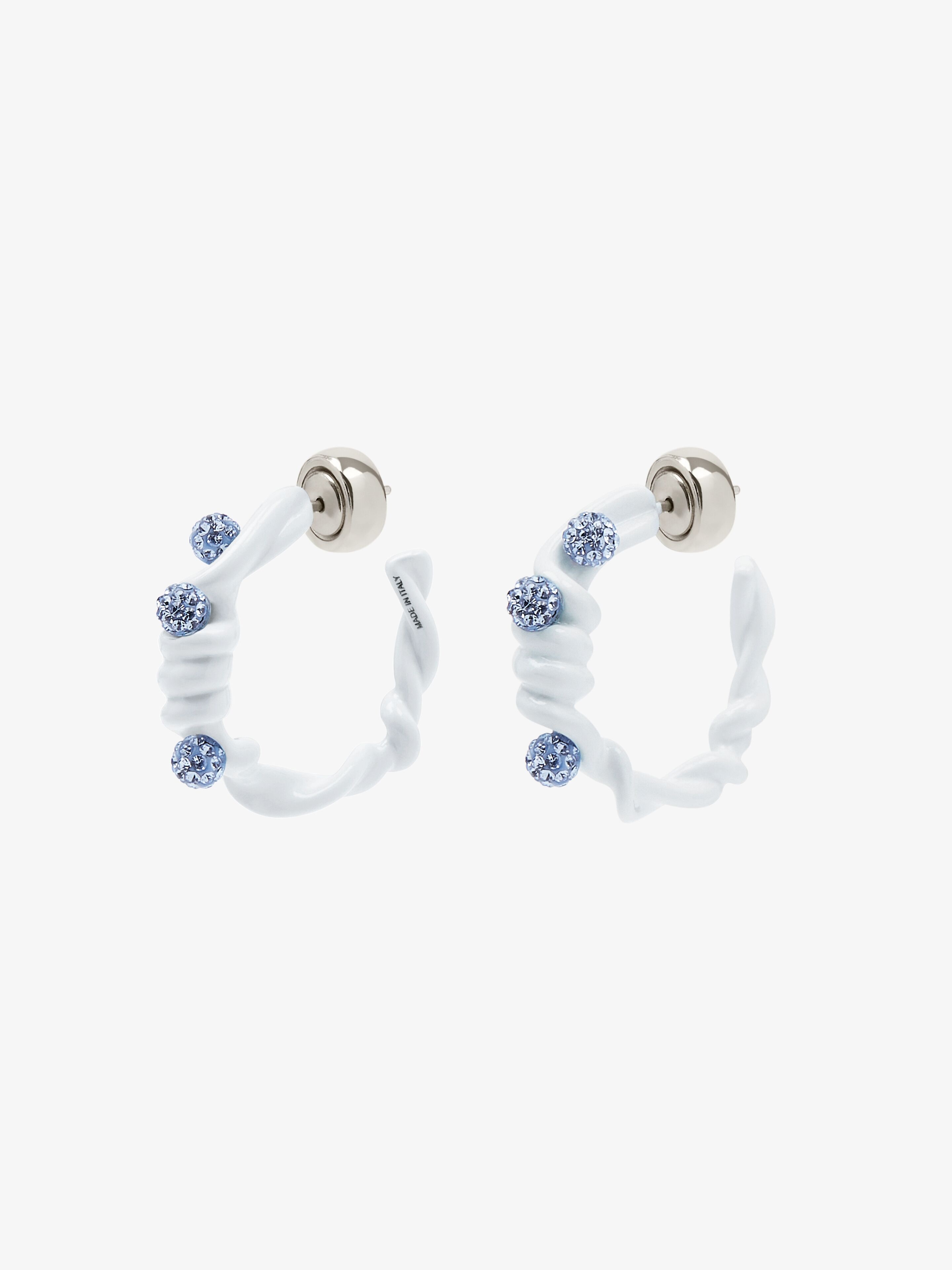 TWISTED EARRINGS IN METAL, ENAMEL AND CRYSTALS - 4