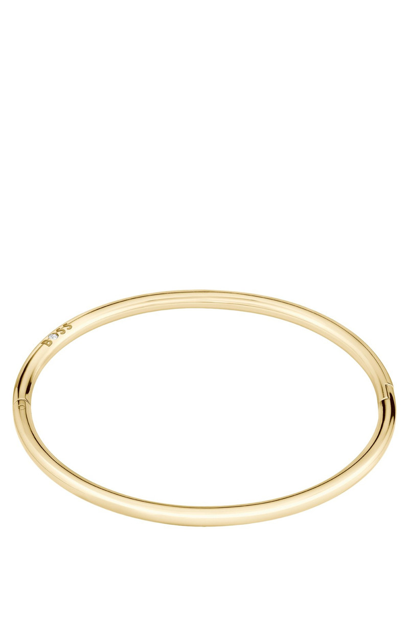 BOSS GOLD-TONE BANGLE WITH LOGO DETAIL outlook